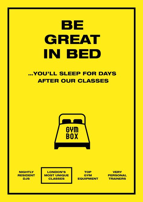 Gymbox: Be Great In Bed Quiet Storm, Creative Advertising Campaign, Its Nice That, Print Advertising, Creative Ads, Advertising Campaign, Ad Campaign, Print Ads, Going To The Gym