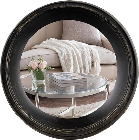 Small Circle Mirror, Mirror For Entryway, Funky Mirrors, Round Mirror Frame, Unbreakable Mirror, Black Round Mirror, Small Round Mirrors, Wall Mounted Makeup Mirror, Floor Standing Mirror