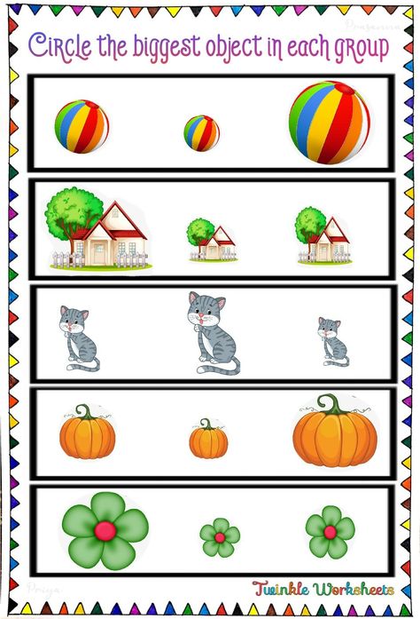 Circle The Same Object Worksheet, Circle Big And Small Objects, Playgroup Worksheets For Kids, Kindergarten Math Worksheets Addition, Counting Activities Preschool, Alphabet Activities Kindergarten, Fun Worksheets For Kids, Frog Coloring Pages, English Activities For Kids