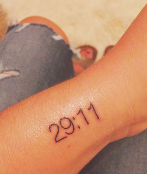 29 11 Tattoo, Birthday Tattoos, 11 Tattoo, Holy Spirit Tattoo, Jungle Tattoo, Birthday Tattoo, Paint Rocks, Jeremiah 29, Tattoo Project