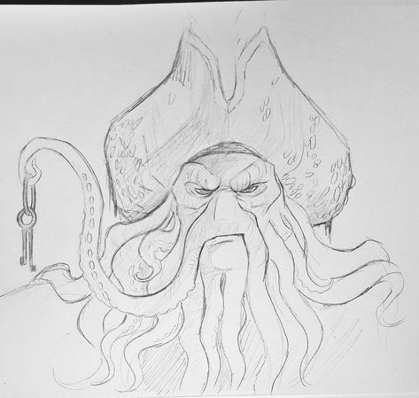 Davy Jones Drawing, First Tattoo Ideas, Disney Drawings Sketches, The Sweetest Thing, Drawing Simple, Davy Jones, Sweetest Thing, Dark Art Drawings, Creative Drawing