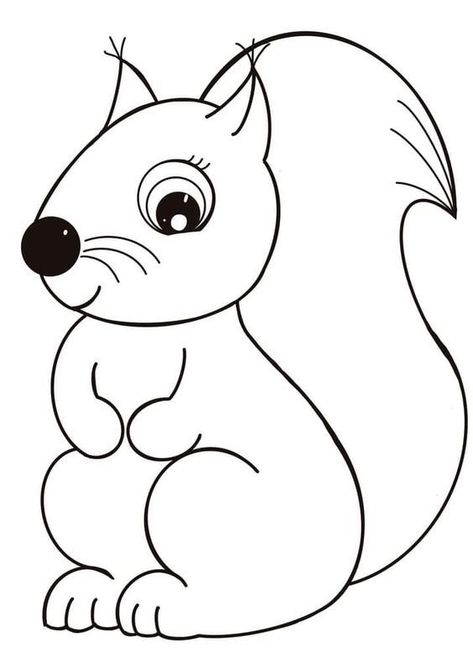 Squirrel Coloring Page, Preschool Crafts Fall, Abstract Coloring Pages, Fall Arts And Crafts, Kids Animals, Baby Clip Art, Fall Crafts For Kids, Art Drawings For Kids, Childrens Crafts