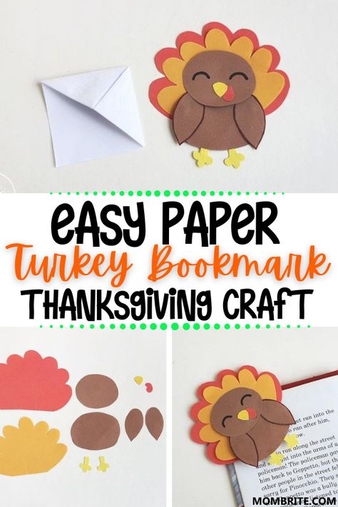 Looking for a quick and easy Thanksgiving craft for kids? This cute turkey bookmark craft will hold your kiddo's place in their favorite Turkey themed books, or bring out the kid in your adult readers by keeping them from being lost in their favorite books! Follow this step-by-step tutorial from start to finish to make your own adorable paper turkey book marks at home with your preschoolers. #adorablepaperturkeybookmark #paperturkeycraftsforkids Turkey Bookmark Craft, Thanksgiving Crafts For 3rd Grade, Thanksgiving Crafts Adults, Turkey Bookmark, Thanksgiving Crafts For Adults, Education Printables, Fall Activities For Toddlers, Paper Turkey, Crafts 2024