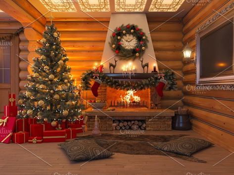 3D rendering New year interior New Year Backdrop, Backgrounds Christmas, Christmas Tree With Presents, Christmas Photography Backdrops, Christmas Backdrop, Photo Booth Background, Red Gift Box, Gold Christmas Decorations, Christmas Backdrops