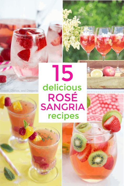 15 Amazing Rosé Sangria Recipes. Since I love sangria and I love Rosé, I went on the hunt for the best sangria recipes using Rosé wine. These 15 Rosé sangrias are sure to hit the spot on a hot summer day. #summersangria Summer Sangria Recipes Rose, Summer Rose Sangria, Rose Sangria Recipes Summer, Pink Sangria Recipes, Strawberry Rose Sangria, Rose Sangria Recipes Winter, Strawberry Sangria Recipes Easy, Pink Sangria For A Crowd, Rose Sangria Recipes Fall