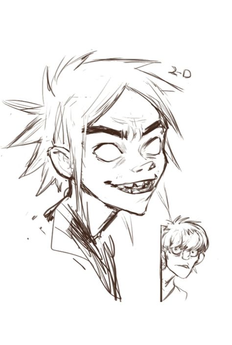 Gorrilaz Art Style, How To Draw 2d Gorillaz, Gorillaz Drawing Style, 2 D Gorillaz Drawing, Gorillaz Concept Art, Spray Paint Sketch, 2d Sketch Gorillaz, Gorillaz Sketch, Gorillaz Art Style Character Design