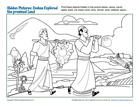 Joshua and Caleb Explored the Promised Land on Sunday School Zone Teachers Worksheets, Joshua Bible, Childrens Bible Activities, Joshua And Caleb, Printable Bible Activities, Bible Activities For Kids, Bible Coloring Pages, Sunday School Activities, Childrens Bible