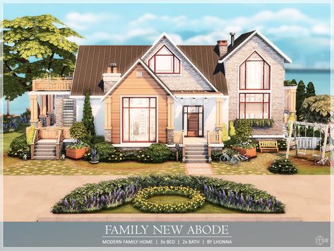 Mod For Sims 4, San Sequoia, Sims 4 Family House, Sims4 Builds, Sims 4 House, The Sims 4 Lots, Modern Family Home, Modern Family House, Building Inspiration