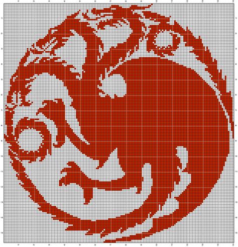 targaryen sigil Targaryen Cross Stitch, Cross Stitch Game Of Thrones, Game Of Thrones Cross Stitch Patterns, Game Of Thrones Pixel Art, Targaryen Embroidery, Game Of Thrones Crochet, Game Of Thrones Cross Stitch, Targaryen Sigil, Cross Stitch Games