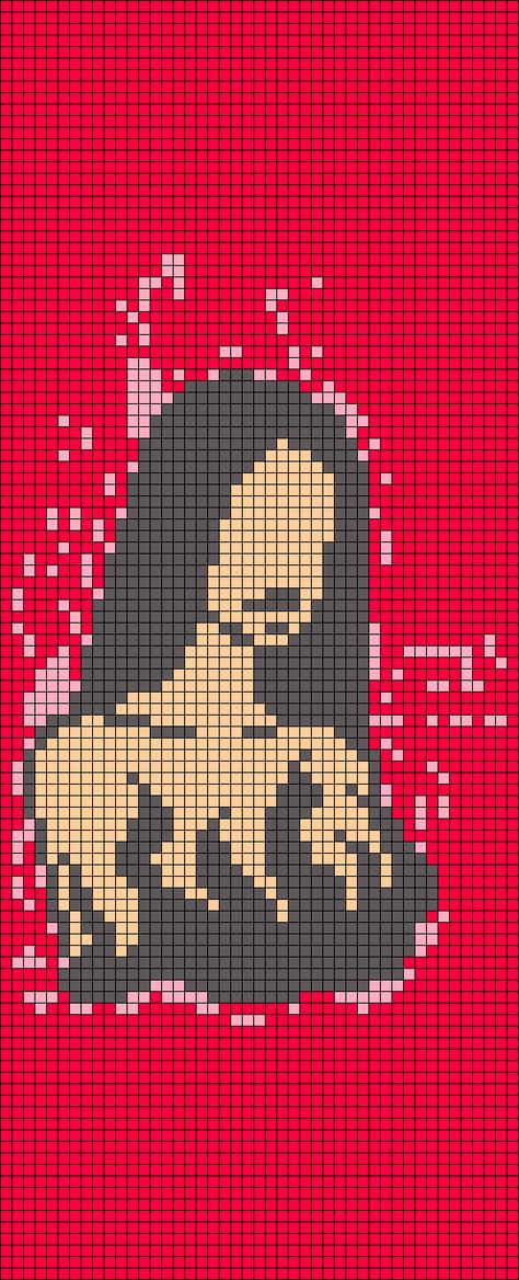 Alpha pattern #108791 | BraceletBook Pixel Art Woman, Rib Cage Alpha Pattern, Character Alpha Pattern, Grunge Alpha Pattern, Alpha Patterns Pixel Art, Feminist Alpha Pattern, Horror Alpha Pattern, Alpha Crochet, Art Patterns