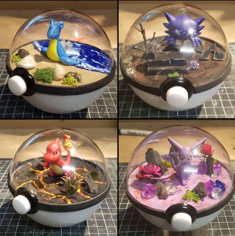 Pokémon Terrarium, Procreate Kawaii, Clay Pokemon, Pokemon Crafts, Pokemon Decor, Pokemon Terrarium, Nerd Crafts, Pokemon Craft, Pokemon Birthday Party