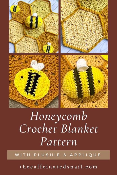 My Honeycomb Crochet Blanket Pattern is a BEE-autiful and easy pattern to make for that special newborn in your life. You can make this as a crochet lovey or increase the number of crochet hexagons to make any size blanket. Honeycomb Crochet Pattern, Winnie The Pooh Crochet Blanket Pattern, Honeycomb Crochet, Crochet Hexagons, Crochet Lovey, Crochet Blanket Pattern, Crochet Hexagon, Blanket Patterns, Honeycomb Pattern