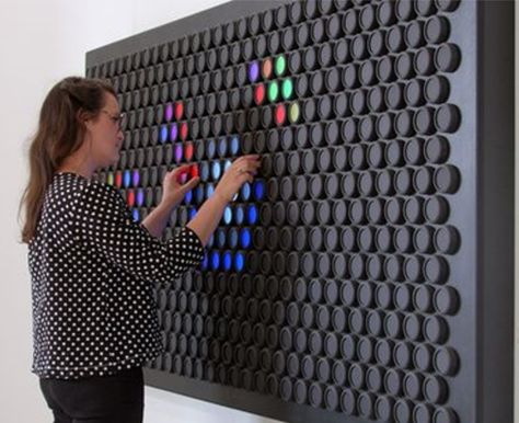 Interactive Office, Hero Design, Corporate Life, Lite Brite, Interactive Walls, Interactive Board, Colorful Lights, Interactive Installation, Play Spaces