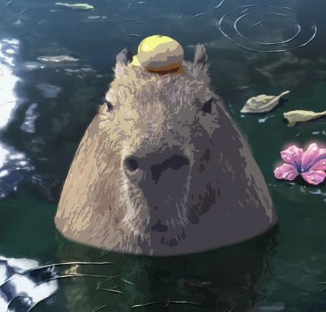 Anime Capybara, Capybara Icon, Capybara Painting, Capybara Art, Water Drawing, Neo Noir, Digital Painting Tutorials, Illusion Art, Art Drawings Sketches Creative