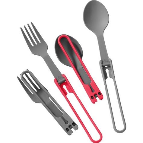 MSR 4Piece Spoon and Fork Utensil Set ** Want additional info? Click on the image.(This is an Amazon affiliate link and I receive a commission for the sales) Mess Kit Camping, Camping Cooking Utensils, Camping Utensils, Camping Dishes, Efficient Packing, Mess Kit, Camping Cookware, Camping Stuff, Kit Design