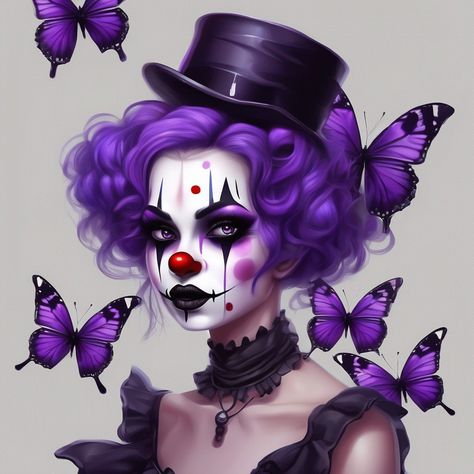 Purple Clown Makeup, Jester Makeup, Dark Gothic Art, Clown Face, 2024 Halloween, Cute Clown, Clown Faces, Jewel Colors, Make Up Inspo