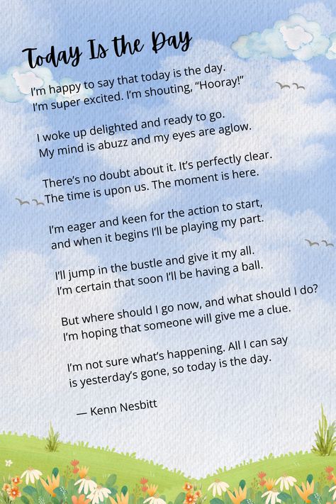 Happy National Making Life Beautiful Day! Thanks for all YOU do to make life beautiful!  #MakingLifeBeautiful #BeautifulDay #poetry #childrenspoetry #poetry4kids Kenn Nesbitt, National Poetry Day, Poetry Day, Poetry Activities, Make Life Beautiful, Childrens Poetry, Funny Poetry, Poem A Day, Beautiful Poetry