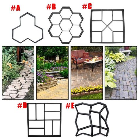 Wish - Shopping Made Fun Molds For Cement, Concrete Molds Walkway, Diy Paving, Concrete Molds Diy, Cement Mold, Stepping Stone Molds, Concrete Path, Concrete Stepping Stones, Concrete Patios