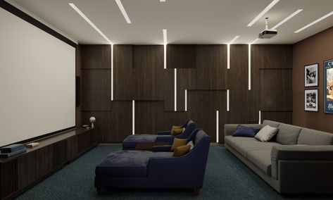 Terrace Home Theatre, Vip Cinema Design, Luxurious Home Cinema, Cinema Corridor Design, Cinema Interior Design Lobby, Home Theatre Design, Modern Home Bar Designs, Home Theater Room Design, Bedroom Built In Wardrobe