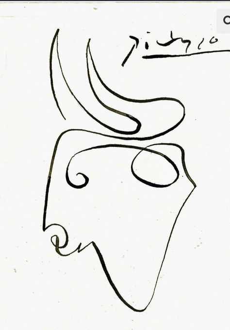 Single Line Painting, Picasso Tattoo, Stick And Poke Tattoos, Line Painting, Taurus Tattoos, Stick N Poke Tattoo, Poke Tattoo, Learning To Draw, Stick And Poke