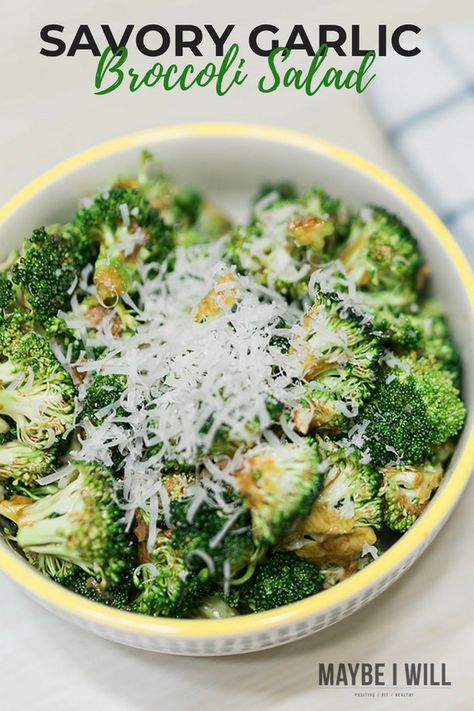 This savory broccoli salad is simple and easy to make. Although the ingredients may be simple, the taste is robust and full of savory goodness. #salad #broccoli #vegetable #sidedish #vegetarian #BBQ #summersalad #vegetables #broccolisalad Marinated Broccoli, Salad Broccoli, Broccoli Vegetable, Garlic Broccoli, Vegetarian Bbq, Healthy Vegetable Recipes, Healthy Food Recipes Clean Eating, Vegetarian Salads, Salad Recipes For Dinner