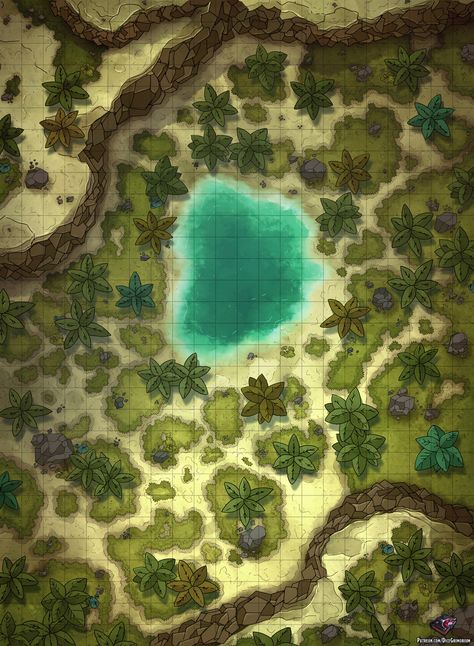 Forest Battle Map, Desert Map, Pathfinder Maps, Forest Map, Dnd World Map, Battle Map, Fantasy World Map, Tabletop Rpg Maps, Rpg Maps