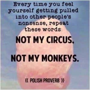 Not my monkey Polish Proverb, Not My Circus, E Card, Quotable Quotes, A Quote, Monkeys, The Words, Great Quotes, Beautiful Words