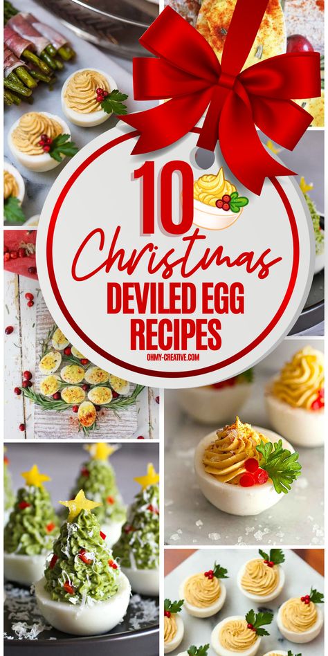 If you're looking for a simple but tasty appetizer for the holidays, these 10 Christmas Deviled Egg Recipes are just what you need. They take the classic deviled egg and give it a festive twist with colorful toppings that fit the season. Perfect for Christmas parties, family dinners, or even just as a snack, these deviled eggs are easy to make and will look great on your table. No matter who you're serving, these recipes will bring extra holiday cheer! #DeviledEggRecipes #ChristmasDeviledEgg Holiday Deviled Eggs Christmas, Christmas Deviled Eggs Ideas, Christmas Deviled Eggs, Holiday Deviled Eggs, Deviled Eggs Recipes, Snowman Pizza, Deviled Eggs Recipe Best, Deviled Egg Recipes, Eggs Deviled