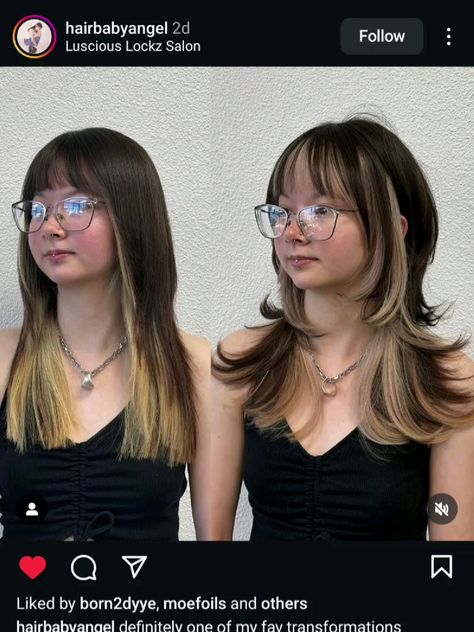 Triangle Fringe Hair, Curtain Bangs By Hair Pattern, Bangs For Oblong Face Shape, Y2k Hair Highlights, Long Hime Cut, Texture Bangs, Hair Extensions Ideas, Types Of Bangs, Different Haircuts