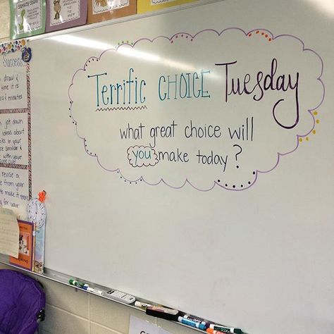 when I busted open my new pack of bright colored expo markers, I was feeling courageous enough to try a #miss5thswhiteboard inspired morning question it wasn't a total disaster! Days Of The Week Activities, Morning Questions, Whiteboard Prompts, Whiteboard Questions, Morning Writing, Whiteboard Writing, Expo Markers, Whiteboard Ideas, Classroom Whiteboard