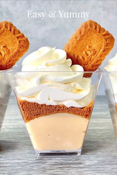 Lotus Biscoff pudding dessert cups Biscoff Dessert Cups, Biscoff Pudding, Lotus Biscoff Dessert, Pudding Dessert Cups, Biscoff Dessert, Dessert Cups Recipes, Biscoff Biscuits, Lotus Biscoff, Bake Dessert