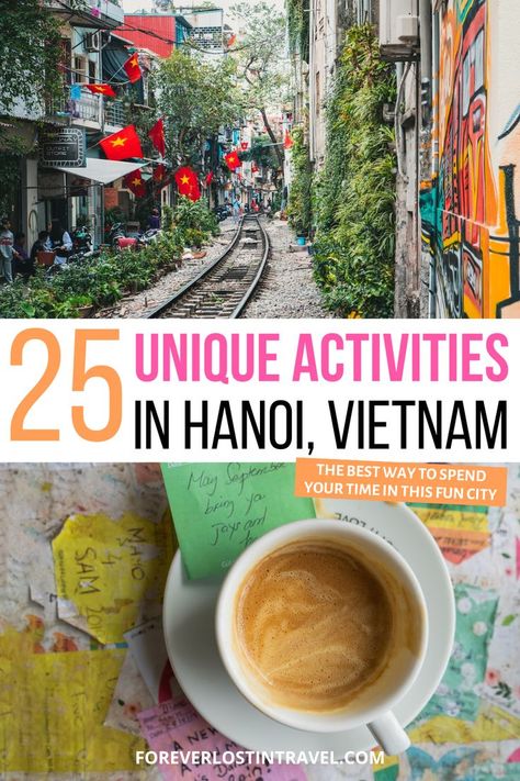 Looking for somewhere unique to travel this year? Look no further than the historic city of Hanoi, Vietnam. Discover all the best activities to do in the city whether you're a budget traveler or not. This is one of best destinations to visit in the country and some of the best things to do there. Backpacking or luxury travel, Hanoi Vietnam has it all. Add these things to your bucket list today and plan the adventure of a lifetime in South East Asia Hanoi Things To Do, Vietnam Bucket List, Bucket List Usa, Vietnam Vacation, Vietnam Itinerary, Vietnam Backpacking, Vietnam Holidays, Vietnam Voyage, Vietnam Travel Guide