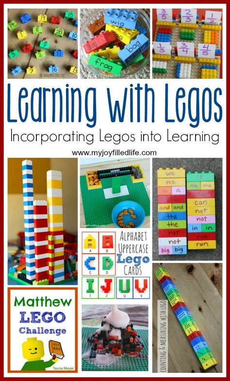 Learning with Legos - Incorporating Legos into Learning Lego Activities For Kids, Lego Classroom Theme, Lego Classroom, Lego Stem, Lego Learning, Lego Math, Lego Challenge, Learn Letters, Big Lego