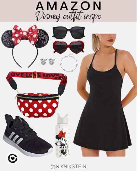 Disney outfit // Amazon Disney outfit // Disney outfit for women // Disney outfit for moms Follow my shop @niknikstein on the @shop.LTK app to shop this post and get my exclusive app-only content! #liketkit #LTKFind #LTKsalealert #LTKunder50 @shop.ltk Black Dress Disney Outfit, Minnie Mouse Bounding, Disney Bound Minnie Mouse, Minnie Mouse Outfit Women, Adult Disney Outfits For Women, Minnie Disneybound, Disneyworld Outfit Women, Cheer Disney, Minnie Mouse Disneybound