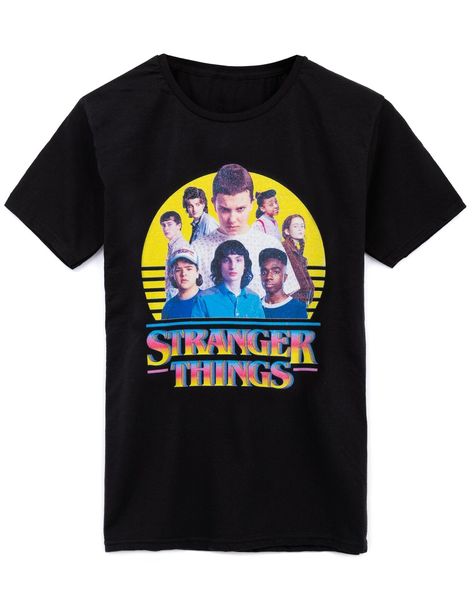 Introducing the Stranger Things T-shirt for kids! If you or your little one are fans of the hit show, then this is the perfect shirt for you. Featuring all of your favourite characters from the popular Netflix series including Eleven, Will, Mike, Lucas, Dustin, Max, Erica and Billy - this tee is perfect for everyday wear or for dressing up for Halloween. The tee is made from soft cotton meaning it's comfortable to wear all day long - perfect for pairing with joggers or jeans. It has a regular fi Billy Black, Stranger Things T Shirt, Stranger Things Logo, Stranger Things Merchandise, Stranger Things Tshirt, Netflix Tv Shows, Stranger Things Kids, 80s Nostalgia, Stranger Things Characters