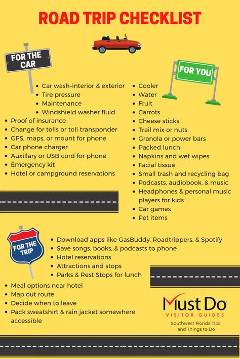 Road Trip Preparation, Plan Vacation, Checklist Infographic, Trip Checklist, Road Trip Checklist, Travel Prep, International Move, Road Trip Packing, Southwest Florida