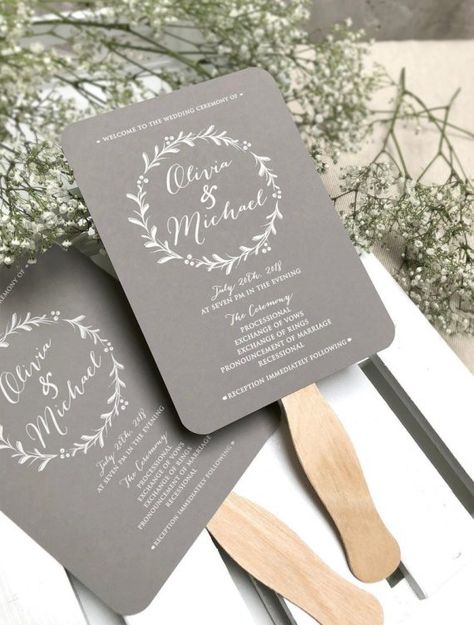 Diy Wedding Program Fans, Geometric Wedding Decor, Summer Wedding Ceremony, Wedding Ceremony Ideas, Program Fans, Nature Inspired Wedding, Wedding Program Fans, Light Blue Wedding, Wedding Ceremony Programs