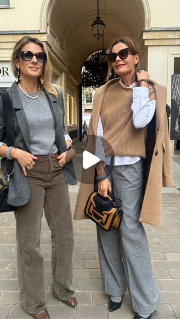 Vanessa Naudin Pinoncely on Instagram: "When…in beige 🤎

On retrouve Cecile pour « 1 LOOK / 1 BIJOU » avec un combo toujours gagnant en camel et gris et quelques bijoux pour twister le tout !

How to match your outfit to your Jewellry ✨ by @dearcharlotteparis & @cecile_gvch 

Outfit Details 👜
- Pant @massimodutti 
- Coat & Sweater @mktstudio 
- Shirt @ericbompard 
- Bag @pierrehardy 
- Lunettes @jimmyfairly 

Jewellry Details 💎
- Grey cuff and Pearls necklace @dearcharlotteparis 
- brown panther bangle @nachbijoux 

#howtowearyourjewelry #parisianstyle #streetlook #getthelook #inspiration #dearcharlotteparis" Gray And Beige Outfit, Grey And Camel Outfit, Camel Jacket Outfit, Camel Sweater Outfit, Camel Outfit, Silver Outfits, Beige Outfit, Grey Outfit, Pearls Necklace