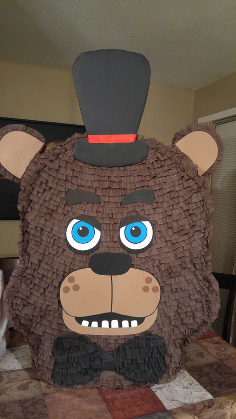 Five night's at Freddy's piñata Five Nights At Freddy's Pinata, Five Nights At Freddy's Birthday Ideas, Fnaf Cakes Birthdays, Fnaf Cake, Lego Batman Birthday, Homemade Pinata, Birthday Pinata, Planes Party, Batman Birthday