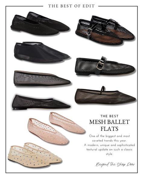 11 Photos of the Best Mesh Ballet Flats Ballet Flats Outfit, Shop Door, Dear Frances, Pointy Shoes, Shoe Trend, Mesh Flats, Flats Outfit, Ageless Style, Fashion Flats