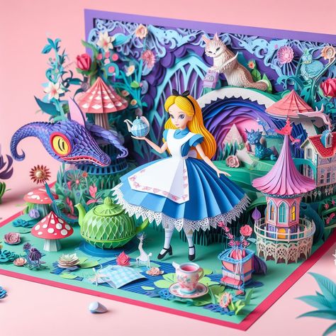 Alice In Wonderland Disney, Girly Tattoos, Quilling Designs, Disney Movies, Play Time, Toy Collection, Alice In Wonderland, Paper Art, Fairy Tales