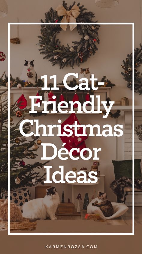 Find out how to decorate a beautiful Christmas tree that’s resistant to curious cats. Choose durable ornaments and create a holiday setup that blends stunning winter decorations with practicality for cat owners. Christmas Tree For Cats Owners, Cat Safe Christmas Decorations, Cat Proof Christmas Decorations, Cat Friendly Christmas Decorations, Cat Safe Christmas Tree, Cat Proof Christmas Tree, How To Decorate For Christmas, Outside Christmas Decorations, Decorate For Christmas