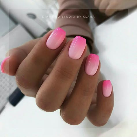 Dark Pink Nails, Unghie Sfumate, Nail Designs Pictures, Light Pink Nails, Pink Ombre Nails, Her Nails, Nail Art Ombre, Dark Nails, Pink Nail