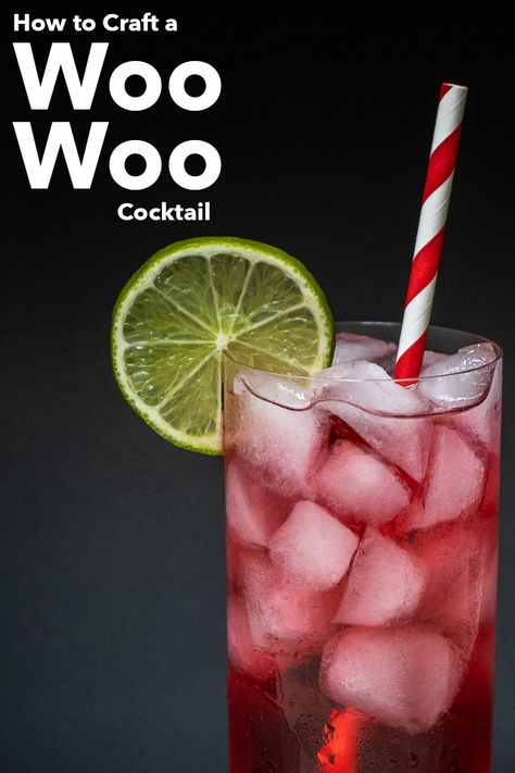 Woo Woo Recipe, Woo Woo Cocktail, Bay Breeze Cocktail, Peach Bellini Cocktail, Cocktail Board, Alcoholic Recipes, Beautiful Drinks, Bellini Cocktail, Juice Ice Cubes