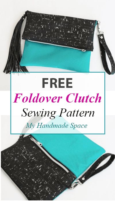 Foldover Clutch FREE Pattern - My Handmade Space #sewing #sewingtutorials #sewingprojects #zipperpouch #zipperbags #zipperclutch #diyclutch Clutch Purse Pattern, Diy Clutch Purse, Diy Clutch Bag, Pochette Diy, Clutch Sewing, Clutch Bag Pattern, Best Leather Wallet, Clutch Pattern, Diy Clutch