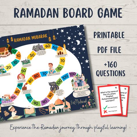 Ramadan Games For Kids, Ramadan Board, Ramadhan Hampers, Islamic Learning, Travel Advertising Design, Board Game For Kids, Muslim Kids Activities, Educational Board Games, Ramadan Poster