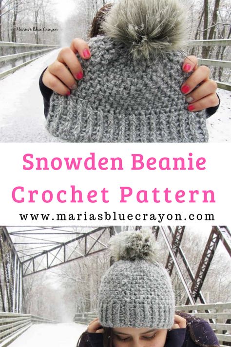 Crochet Seed Stitch Hat, Crochet Pom Pom Hat Pattern Free, Crochet Problems, Free Crochet Hat Patterns For Women, Top Down Crochet Hat, Crocheted Fashion, Crochet Caps, Chunky Crochet Hat, 2023 Ideas