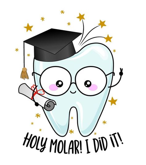 Teeth Drawing, Dentistry Student, Dental Office Decor, Graduation Stickers, Cute Tooth, Graduation Cap Toppers, Dental Student, School Sets, Shirt Print Design