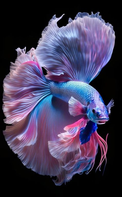 Beautiful Beta Fish, Beta Fish Aesthetic, Fish Fashion, Sea Life Creatures, Aquatic Art, Cool Fish Tanks, Beta Fish, Cool Fish, Aquarium Design