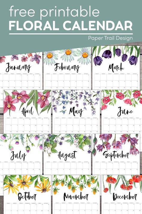 Diy Meal Planner, Printable Calendar Design, Paper Trail Design, Weekly Planner Design, Free Printable Calendar Templates, Trail Design, Floral Planner, Calendar Monthly, Kids Planner